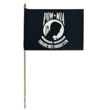 Load image into Gallery viewer, POW 12"x18" Stick Flag (Black)