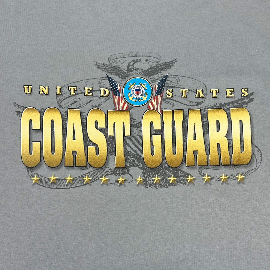 United States Coast Guard Gold Flags T-Shirt (Gravel)