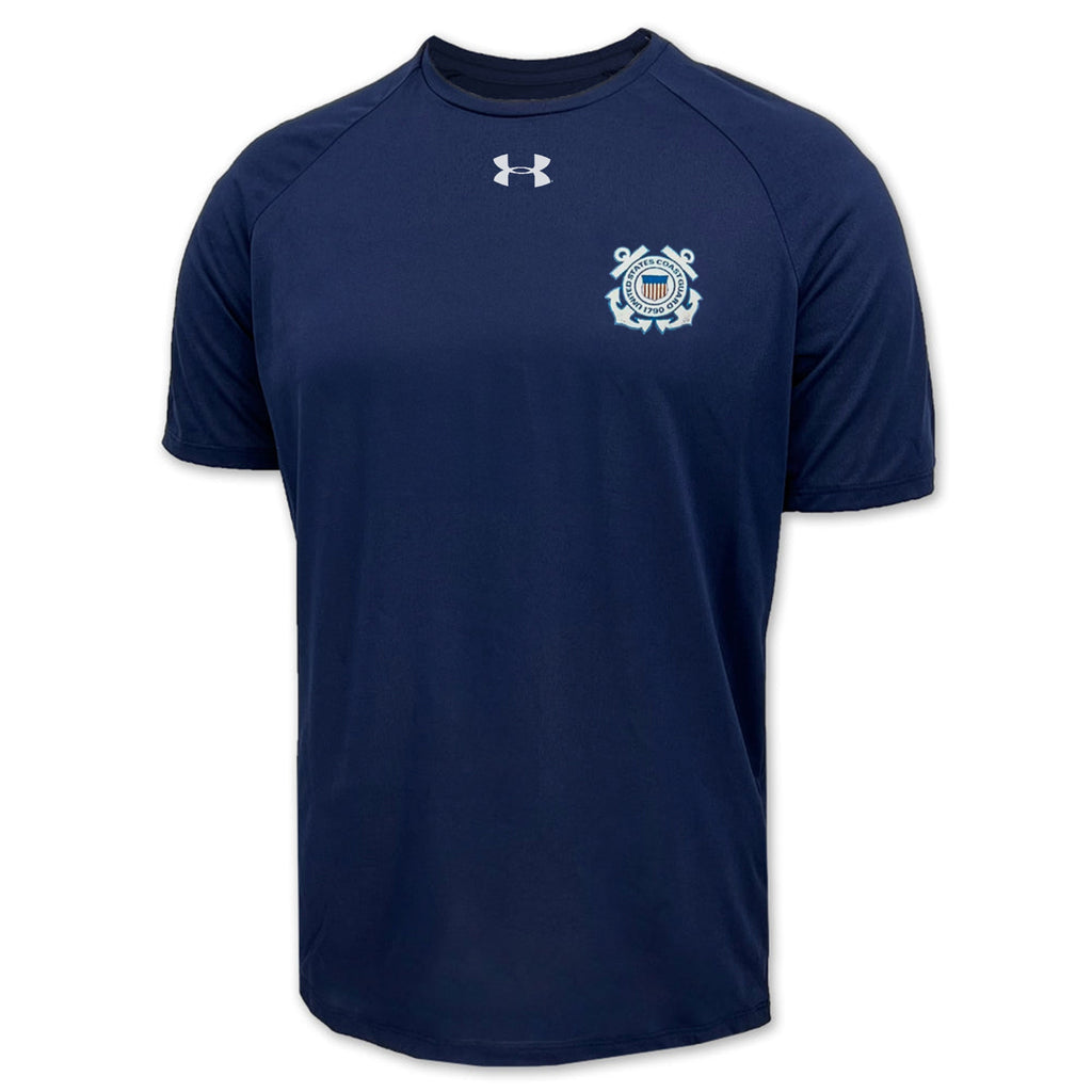 Coast Guard Under Armour Left Chest Seal Tech T-Shirt (Navy)