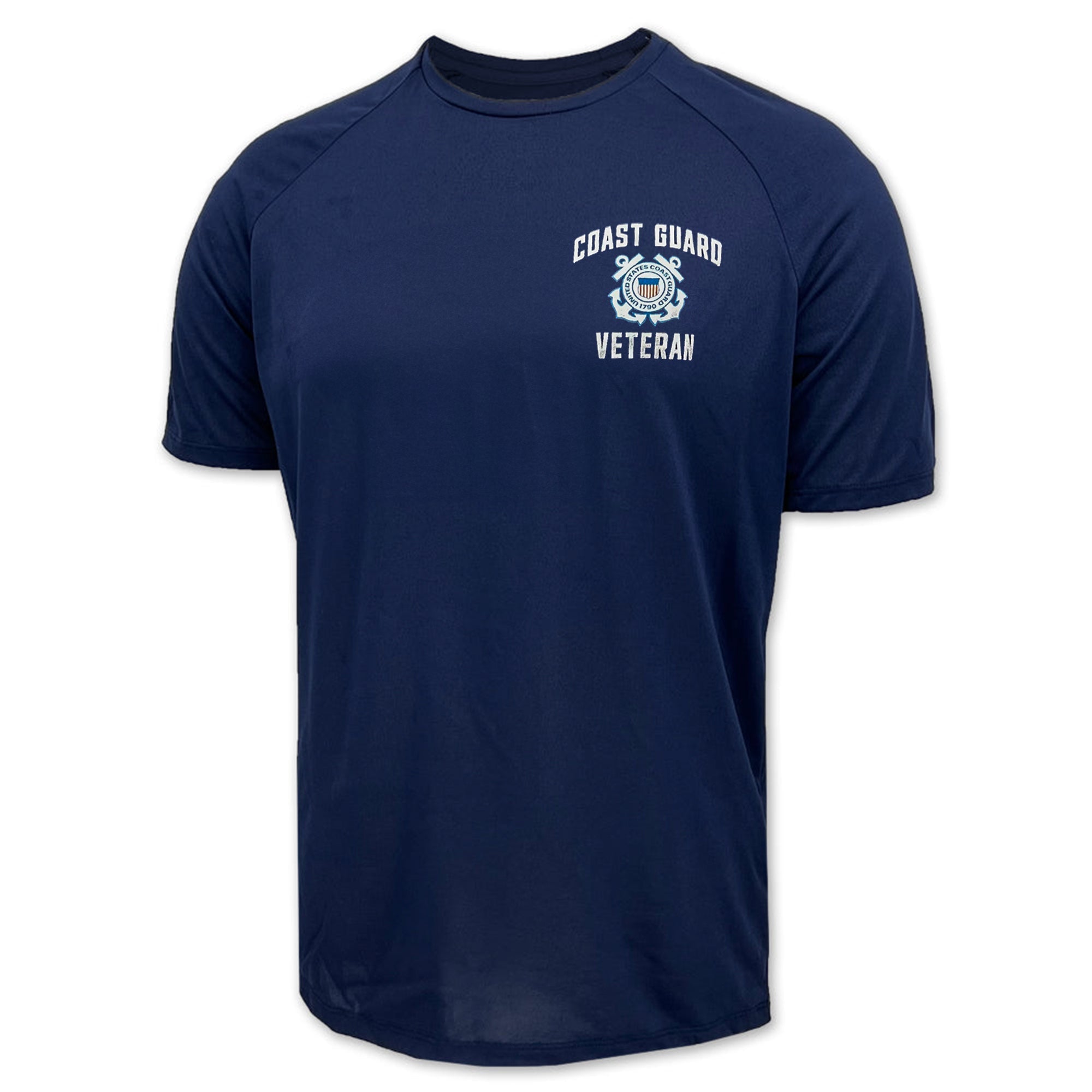 Coast Guard Under Armour Left Chest Seal Veteran Tech T-Shirt (Navy)