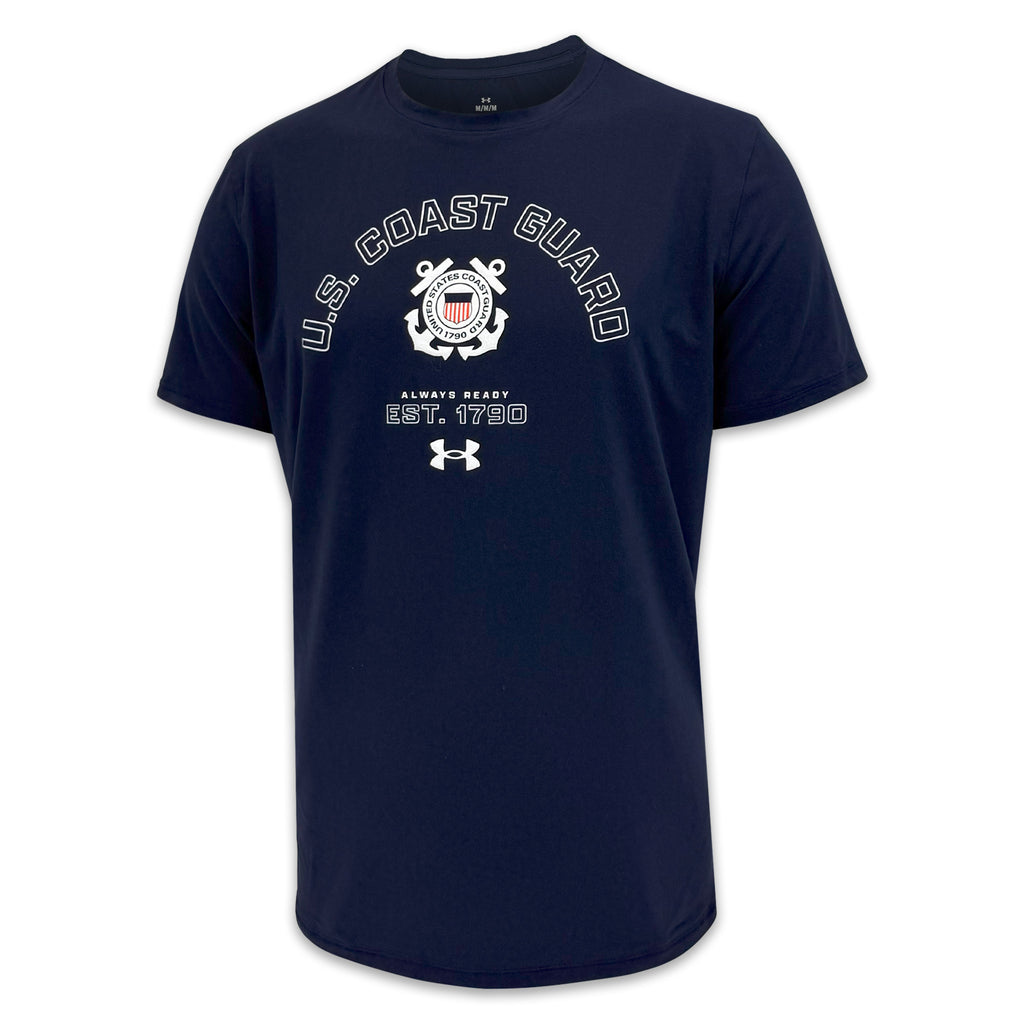 Coast Guard Under Armour Always Ready Tech T-Shirt (Navy)