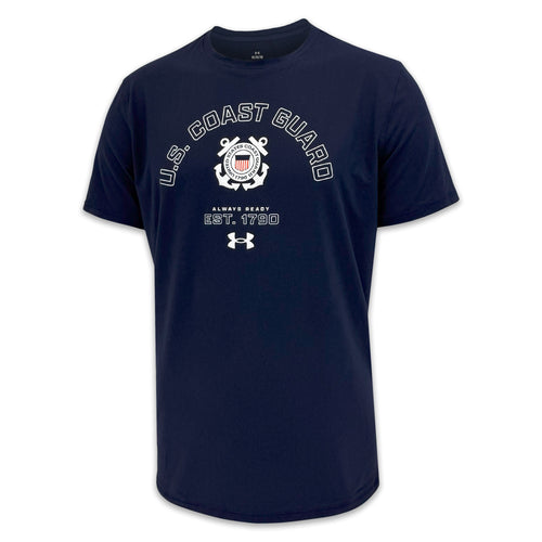 Coast Guard Under Armour Always Ready Tech T-Shirt (Navy)