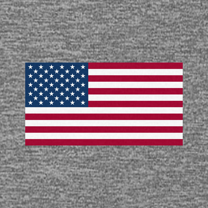 USA Flag Performance Left Chest T-Shirt (Grey)