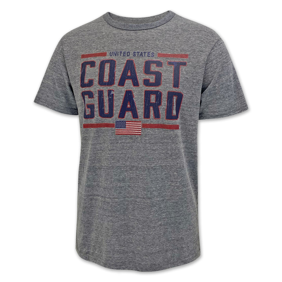 United States Coast Guard Flag Vintage T-Shirt (Grey)