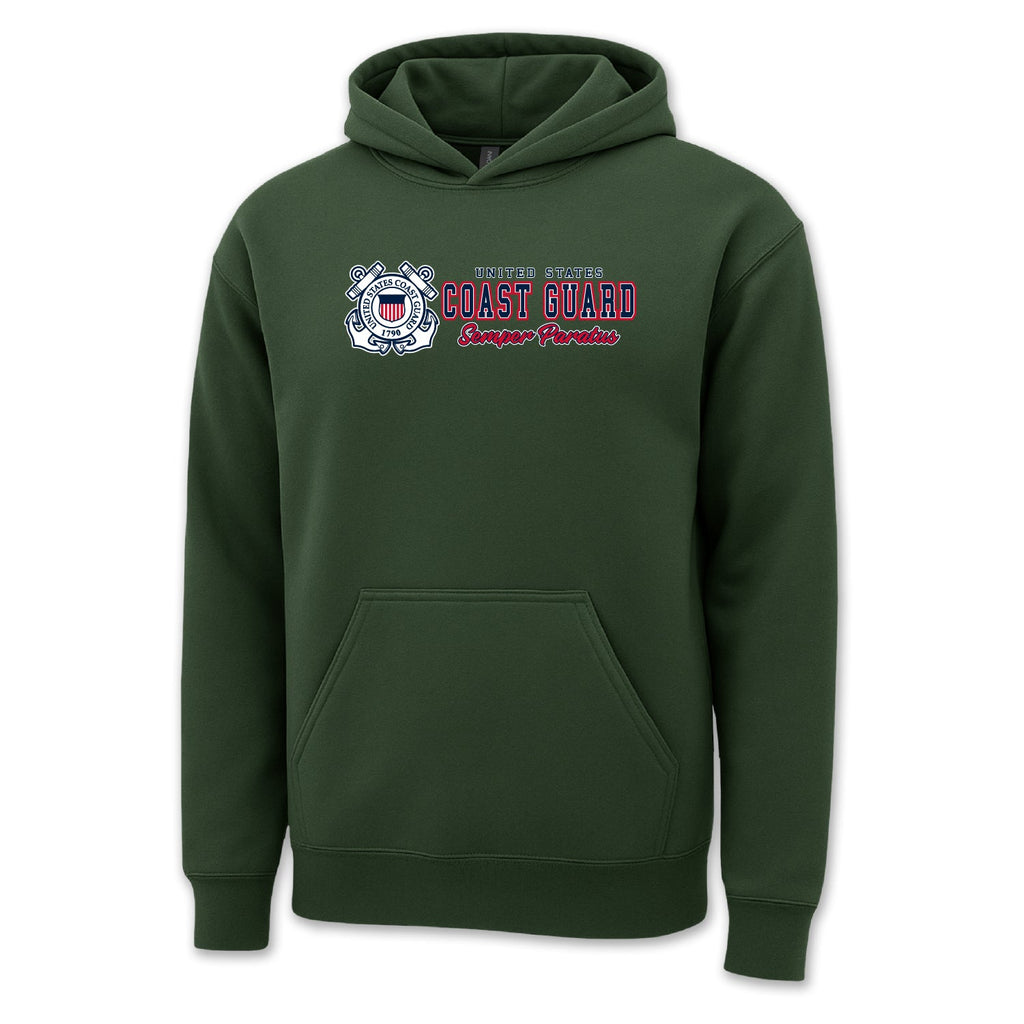 Pick Your Design Coast Guard Hooded Sweatshirt (OD Green)