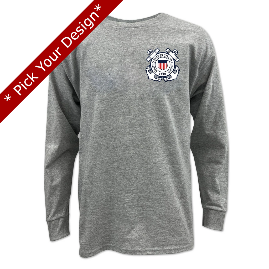Pick Your Design Coast Guard Youth Long Sleeve T-Shirt
