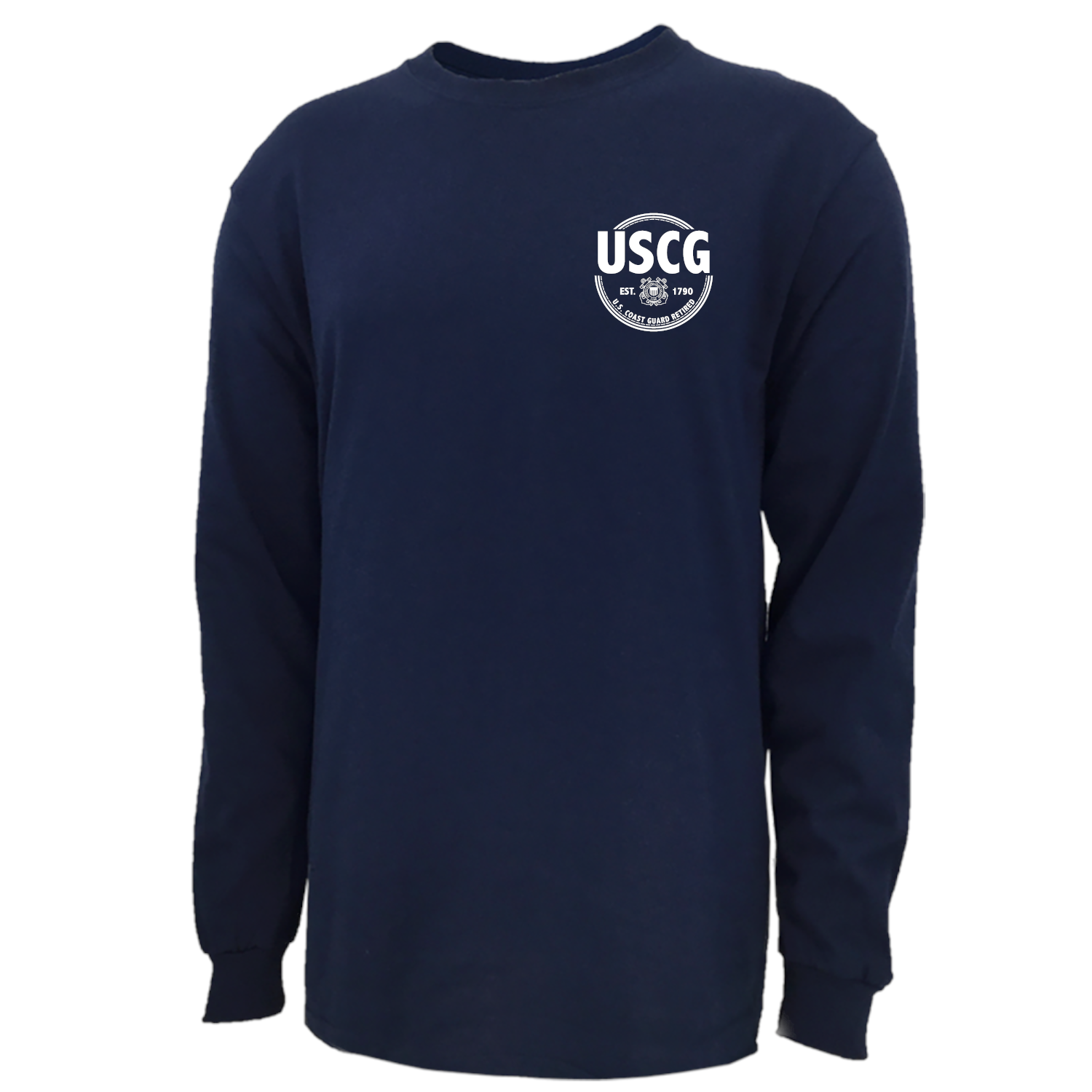 Pick Your Design Coast Guard Long Sleeve T-Shirt (Navy)