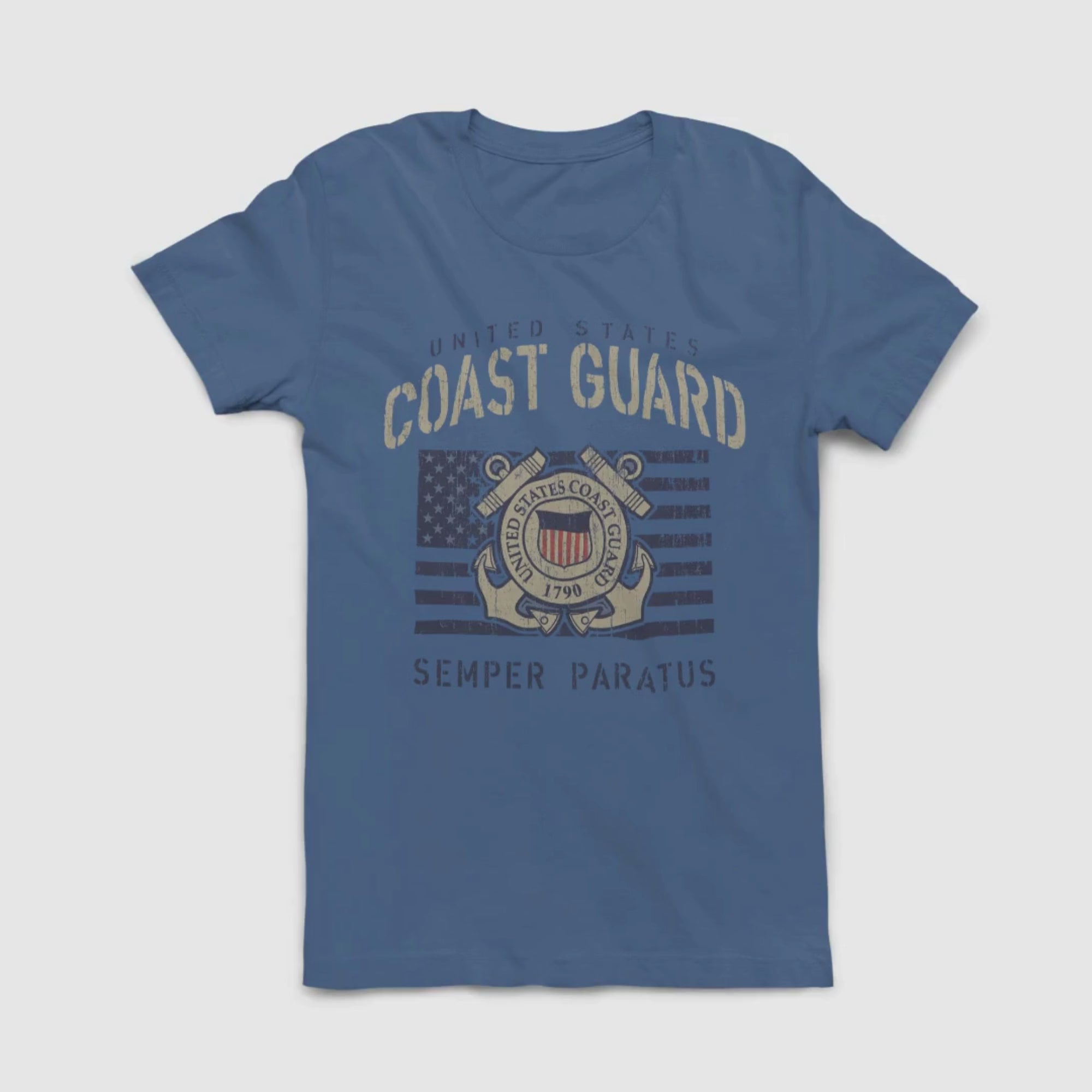 Coast Guard Vintage Stencil T-Shirt (Indigo Blue)