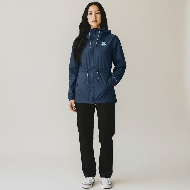 Coast Guard Seal Columbia Women's Lily Park Rain Jacket (Navy)*