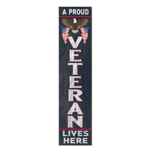 Load image into Gallery viewer, Veterans Leaning Sign Welcome (11x46)*