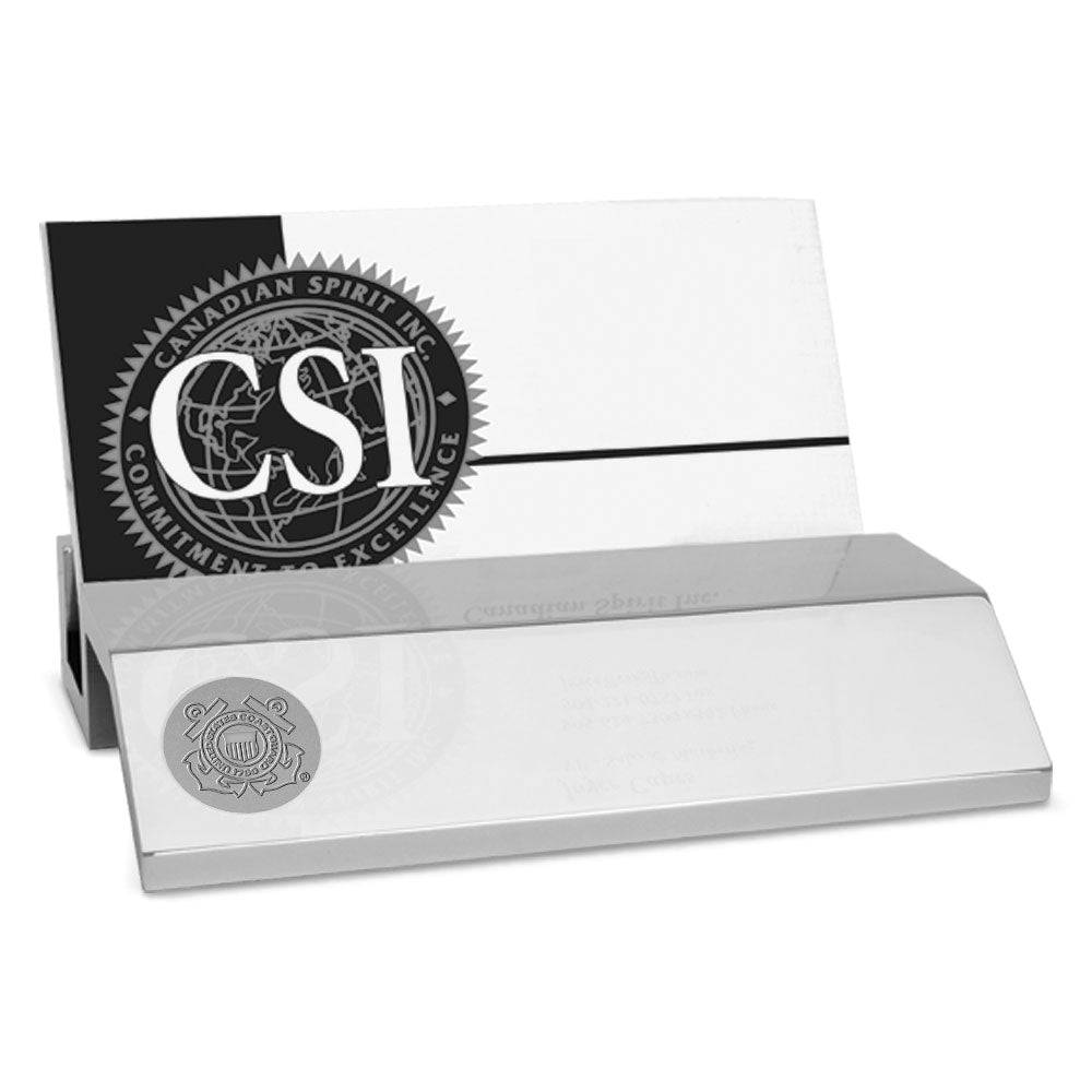 Coast Guard Seal Business Card Holder (Silver)