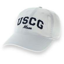 Load image into Gallery viewer, USCG Mom Relaxed Twill Hat (White/Navy)