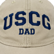 Load image into Gallery viewer, USCG Dad Relaxed Twill Hat (Khaki/Navy)