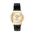 Coast Guard Seal Ladies Bulova Black Leather Strap Gold Plated Watch (Black)*