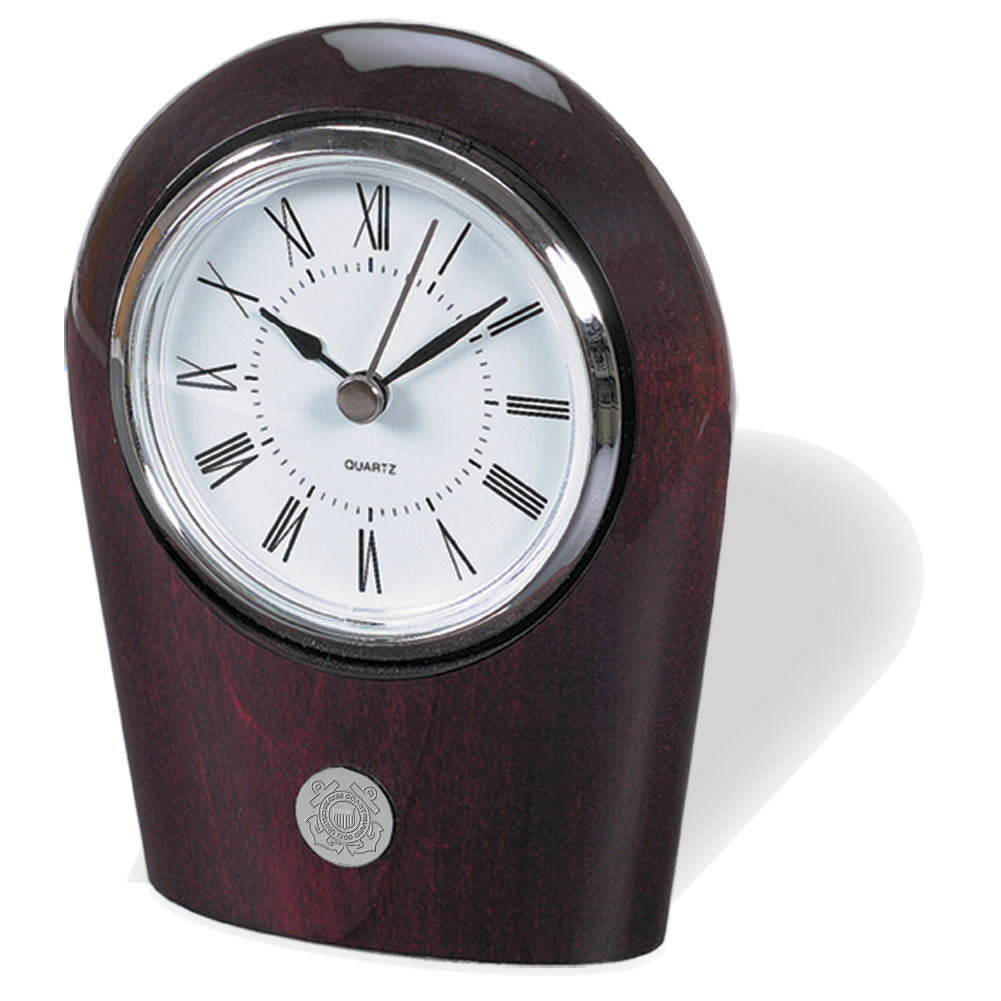 Coast Guard Seal Palm Desk Clock (Silver)