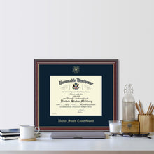 Load image into Gallery viewer, U.S. Coast Guard Honorable Discharge Certificate Frame (11x8.5)*