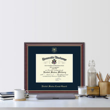Load image into Gallery viewer, U.S. Coast Guard Honorable Discharge Certificate Frame (11x8.5)