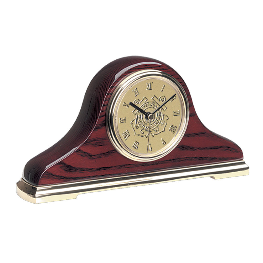 Coast Guard Seal Napoleon II Mantle Clock (Gold)