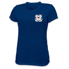 Load image into Gallery viewer, Coast Guard Ladies Seal Left Chest Performance T-Shirt