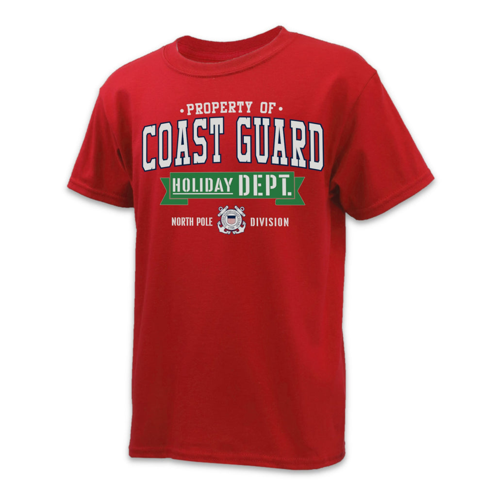 Coast Guard Holiday Department Youth T-Shirt (Red)
