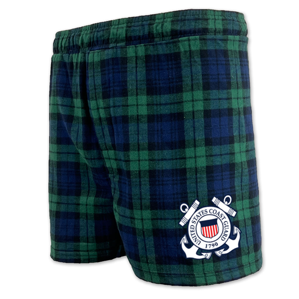 Coast Guard Seal Logo Flannel Shorts (Blackwatch)