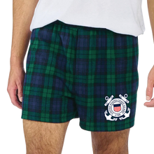 Load image into Gallery viewer, Coast Guard Seal Logo Flannel Shorts (Blackwatch)
