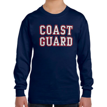 Load image into Gallery viewer, Coast Guard Youth Bold Core Long Sleeve T-Shirt (Navy)