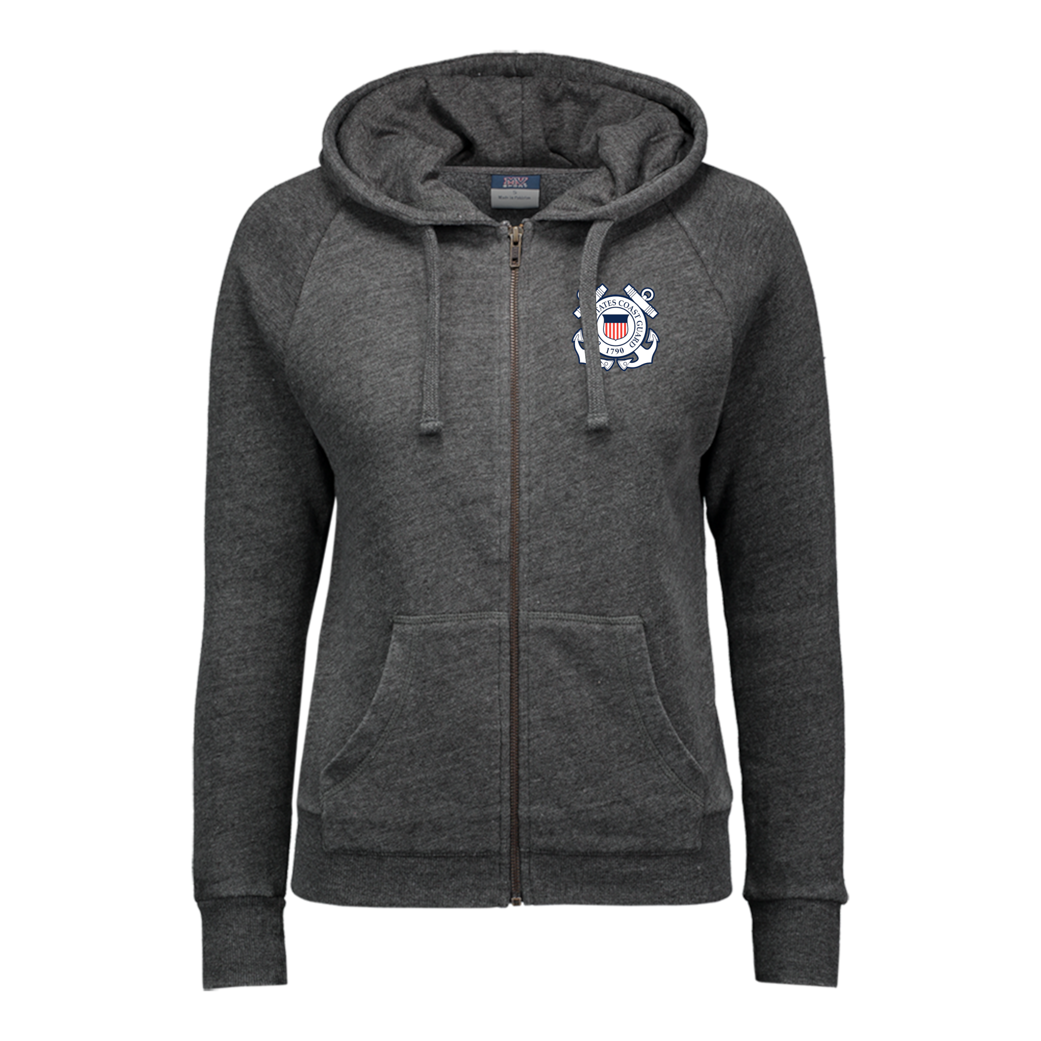 Coast Guard Seal Ladies Angel Fleece Full Zip Hoodie