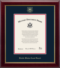 Load image into Gallery viewer, U.S. Coast Guard Gold Embossed Certificate Frame (vertical)