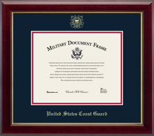 Load image into Gallery viewer, U.S. Coast Guard Gold Embossed Certificate Frame (Horizontal)