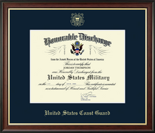 Load image into Gallery viewer, U.S. Coast Guard Honorable Discharge Certificate Frame (11x8.5)