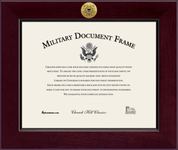 U.S. Coast Guard Century Gold Engraved Certificate Frame (Horizontal)*