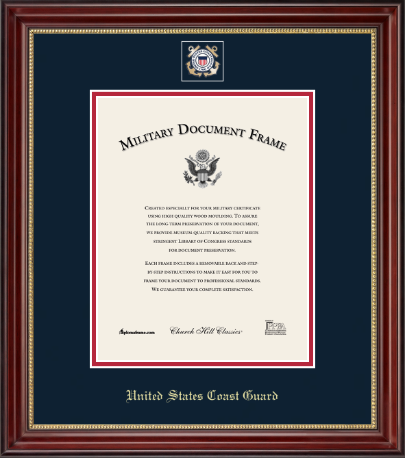 U.S. Coast Guard Masterpiece Medallion Certificate Frame (Vertical)