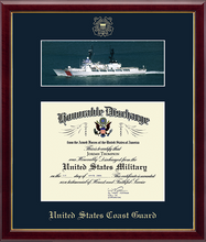 Load image into Gallery viewer, U.S. Coast Guard Photo and Honorable Discharge Certificate Frame (11x8.5)*