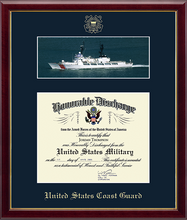 Load image into Gallery viewer, U.S. Coast Guard Photo and Honorable Discharge Certificate Frame (11x8.5)