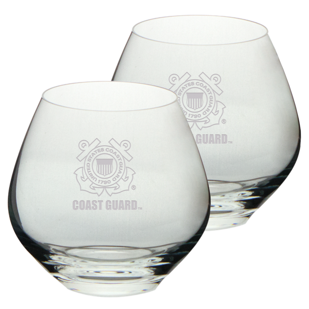 Coast Guard Seal Set of Two 15oz British Gin Glasses (Clear)