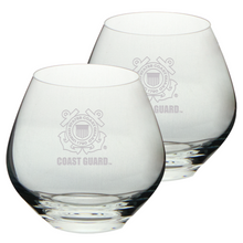 Load image into Gallery viewer, Coast Guard Seal Set of Two 15oz British Gin Glasses (Clear)