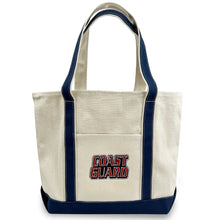 Load image into Gallery viewer, Coast Guard Anchor Classic Natural Canvas Tote (Natural/Navy)