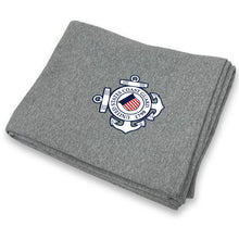 Load image into Gallery viewer, Coast Guard Seal DryBlend Fleece Stadium Blanket (Grey)