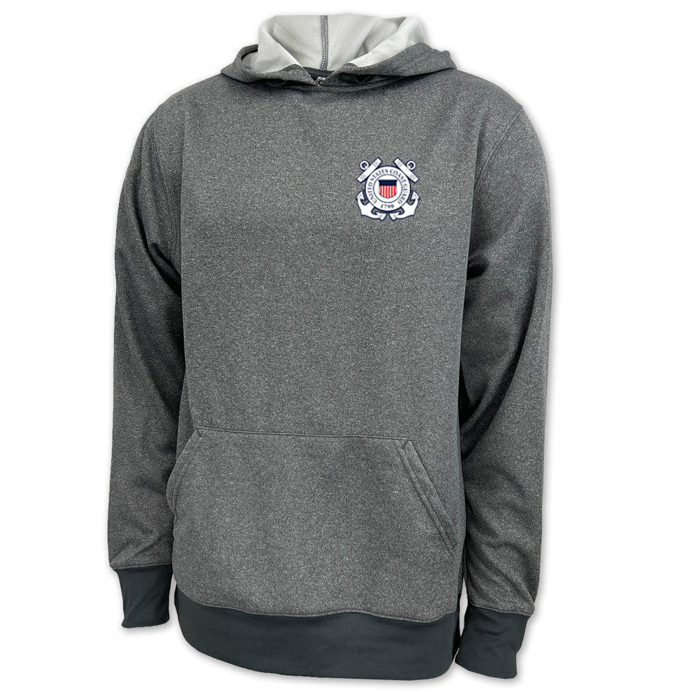 Coast Guard Seal Left Chest Logo Performance Hood (Grey)