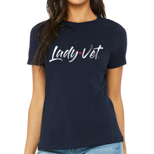 Load image into Gallery viewer, Coast Guard Lady Vet Full Chest Logo Ladies T-Shirt