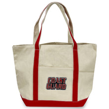 Load image into Gallery viewer, Coast Guard Classic Natural Canvas Tote (Natural/Red)