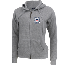 Load image into Gallery viewer, Coast Guard Seal Ladies Angel Fleece Full Zip Hoodie