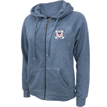 Load image into Gallery viewer, Coast Guard Seal Ladies Angel Fleece Full Zip Hoodie