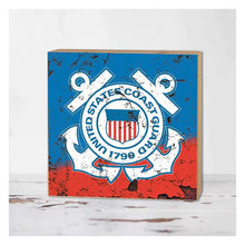 Load image into Gallery viewer, Coast Guard Seal 5x5 Distressed Block