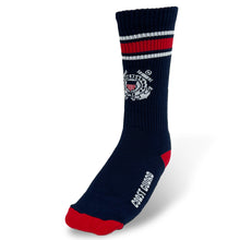 Load image into Gallery viewer, Coast Guard Stripe Seal Crew Socks (Navy)