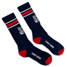 Load image into Gallery viewer, Coast Guard Stripe Seal Crew Socks (Navy)