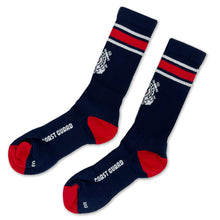 Load image into Gallery viewer, Coast Guard Stripe Seal Crew Socks (Navy)