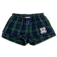Load image into Gallery viewer, Coast Guard Ladies Seal Logo Flannel Shorts (Blackwatch)
