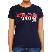 Load image into Gallery viewer, Ladies United States Coast Guard Mom T-Shirt (Navy)